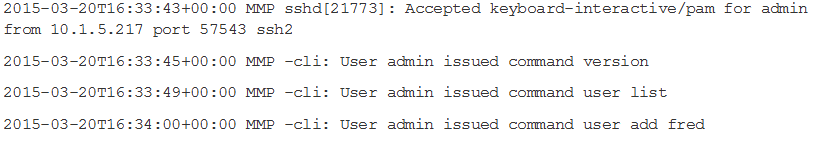 Example of an audit log