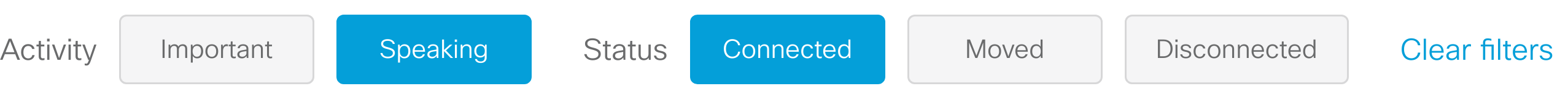 Screenshot that shows filter buttons
